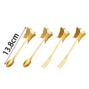 Kit 4 Peças Talheres de Aço Inox Dourado